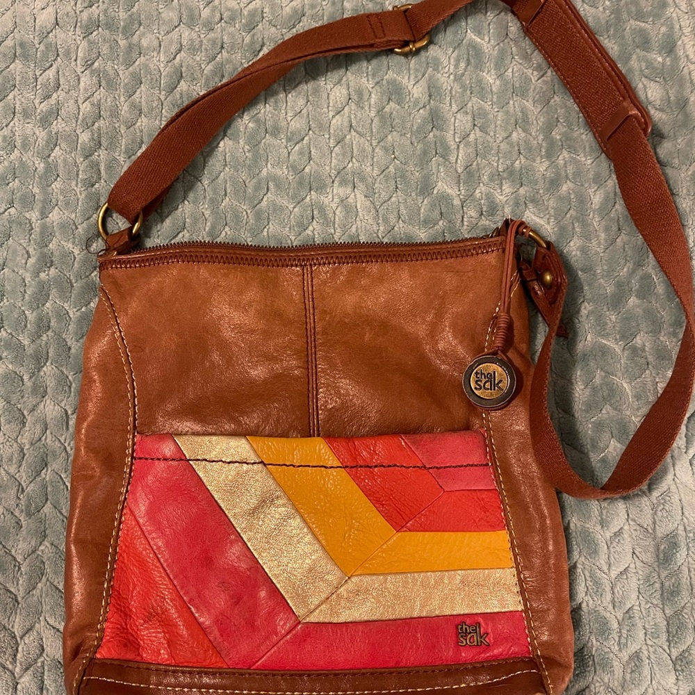 Leather The Sak brand crossbody bag